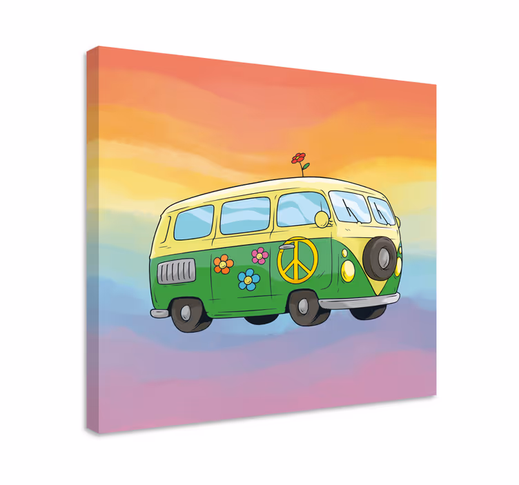 Obraz vintage kolorowy van pokoju - TenStickers