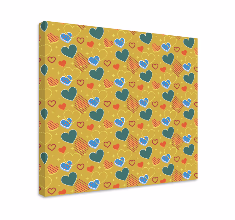 Obraz litery wzór kolorowych serc - TenStickers