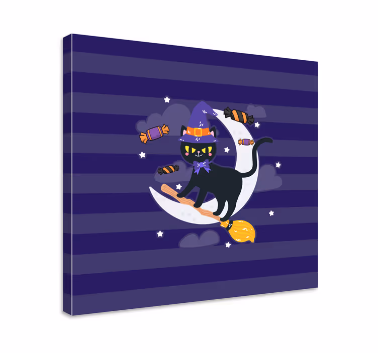 Obraz koty czarownica z czarnym kotem - TenStickers