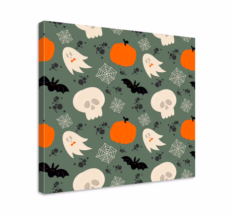 Obraz dinozaury z elementami halloweenowymi - TenStickers