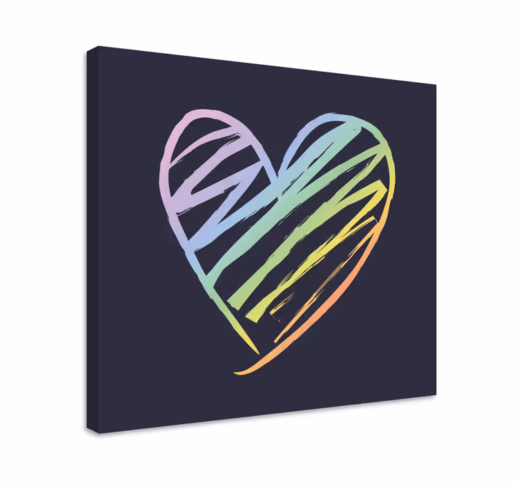 Obraz z napisami szkic serca - TenStickers