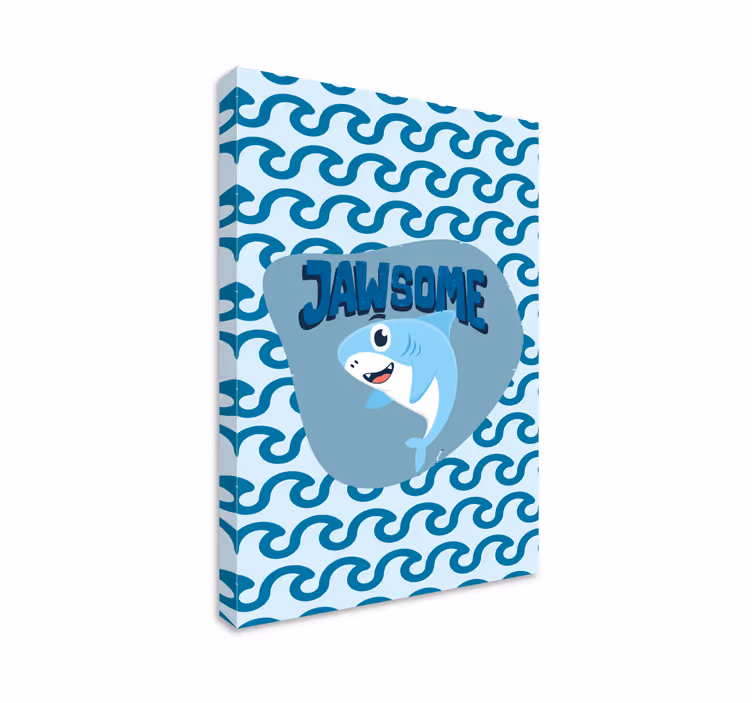 Obraz ryby niebieski rekin z imieniem - TenStickers