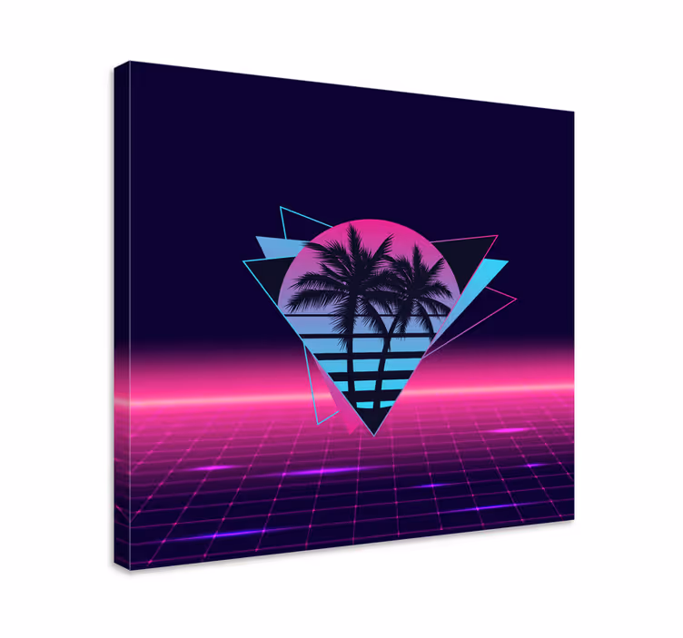 Obraz vintage Palma w stylu vaporwave - TenStickers