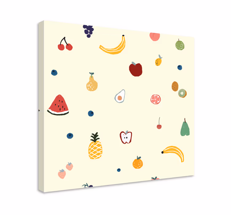 Obraz martwa natura kolorowe owoce w rozproszeniu - TenStickers