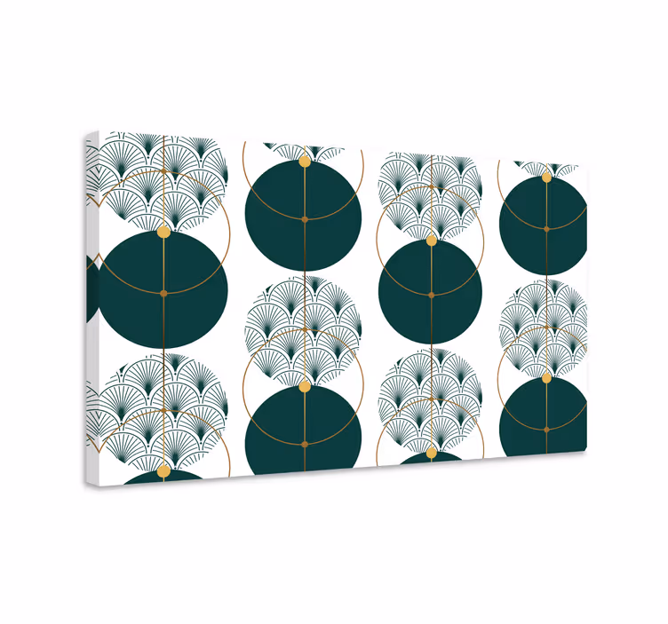 Nowoczesny obraz geometryczny z motywem wachlarza - TenStickers