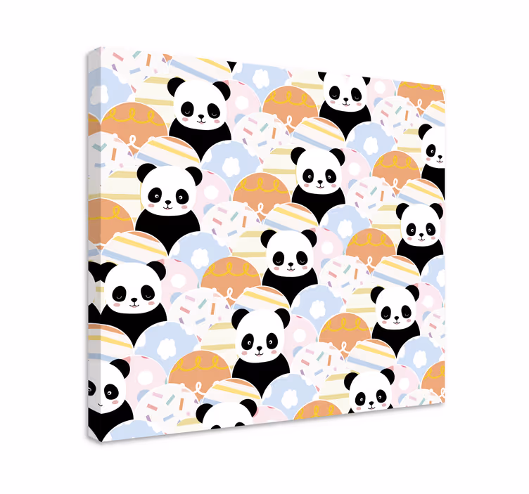 Obraz ze zwierzętami wesołe wzory z pandą - TenStickers