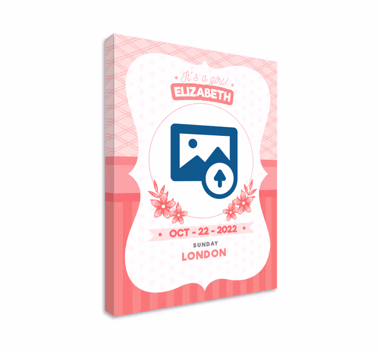 Obraz dla dzieci spersonalizowane różowe ogłoszenie - TenStickers