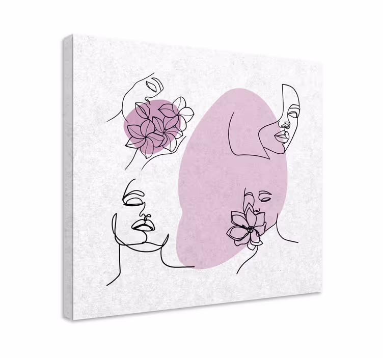 Obraz kwiaty i rośliny twarze w abstrakcyjnej formie - TenStickers