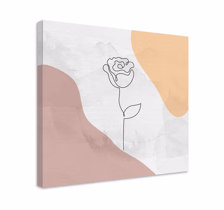 Obraz kwiaty i rośliny elegancki zarys róży - TenStickers