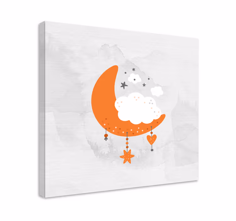 Obraz dla dzieci księżyc w chmurach na sznurku - TenStickers