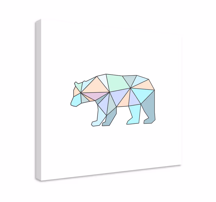Obraz ze zwierzętami geometriczna figura misia - TenStickers