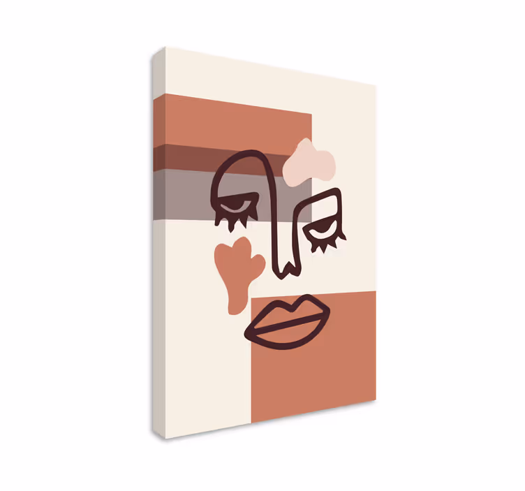 Obraz abstrakcyjny sztuka abstrakcyjnej twarzy - TenStickers