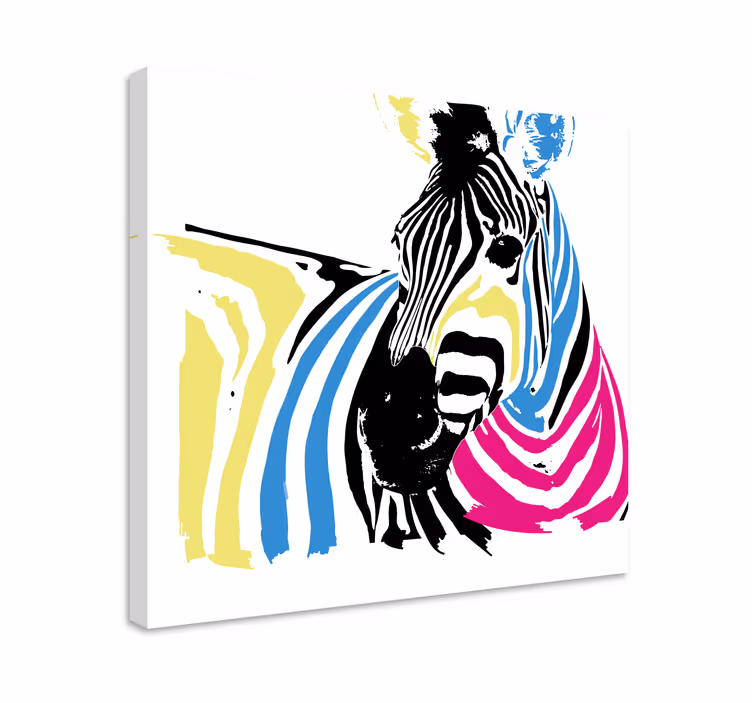 Obraz ze zwierzętami zebra w żywych paski - TenStickers