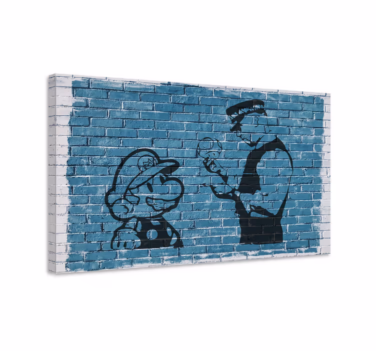 Obraz gry wideo mario i oficer - TenStickers
