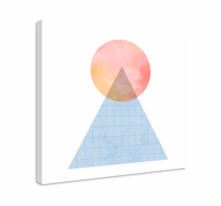 Obraz geometryczny trójkątny kształt zachodu słońca - TenStickers