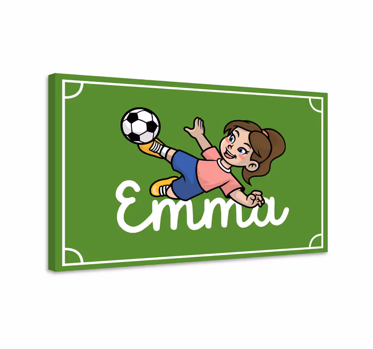 Obraz na zamówienie Dziewczyna piłkarz z imieniem - TenStickers