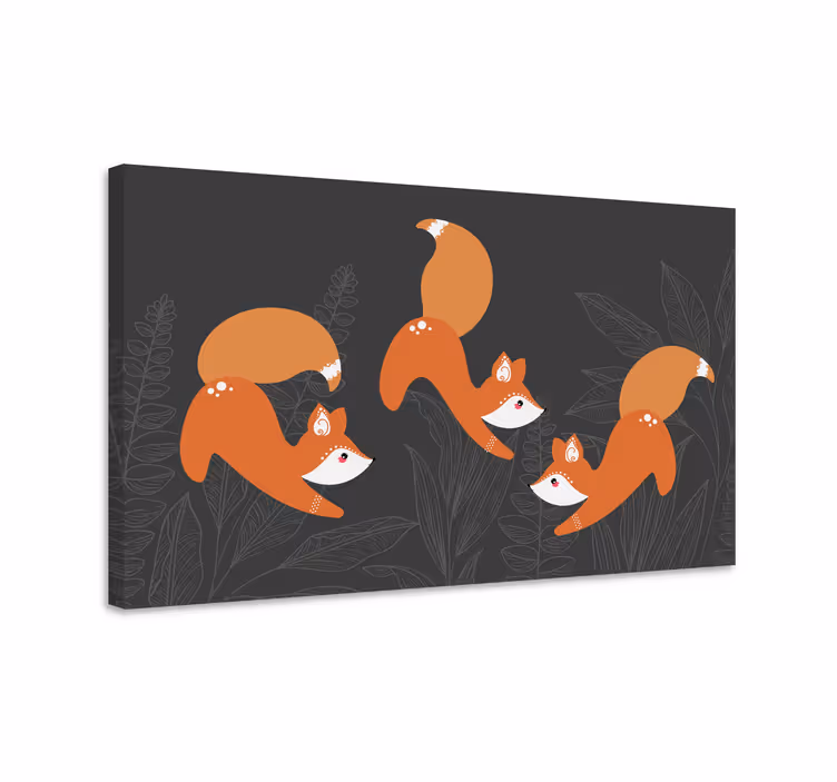 Obraz ze zwierzętami lis bawiący się - TenStickers