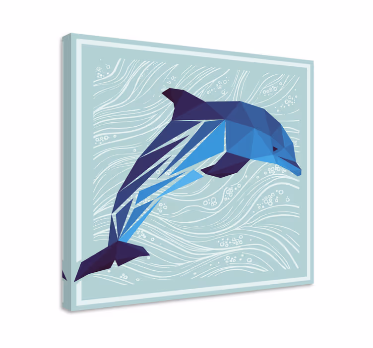 Nowoczesny obraz stylizowany skok delfina - TenStickers