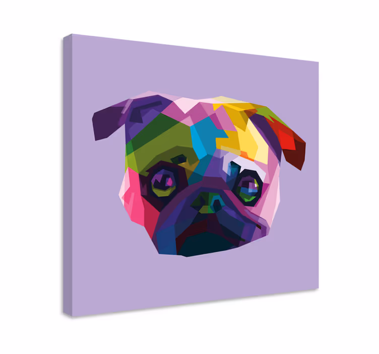 Obraz psy kolorowa twarz pudla - TenStickers