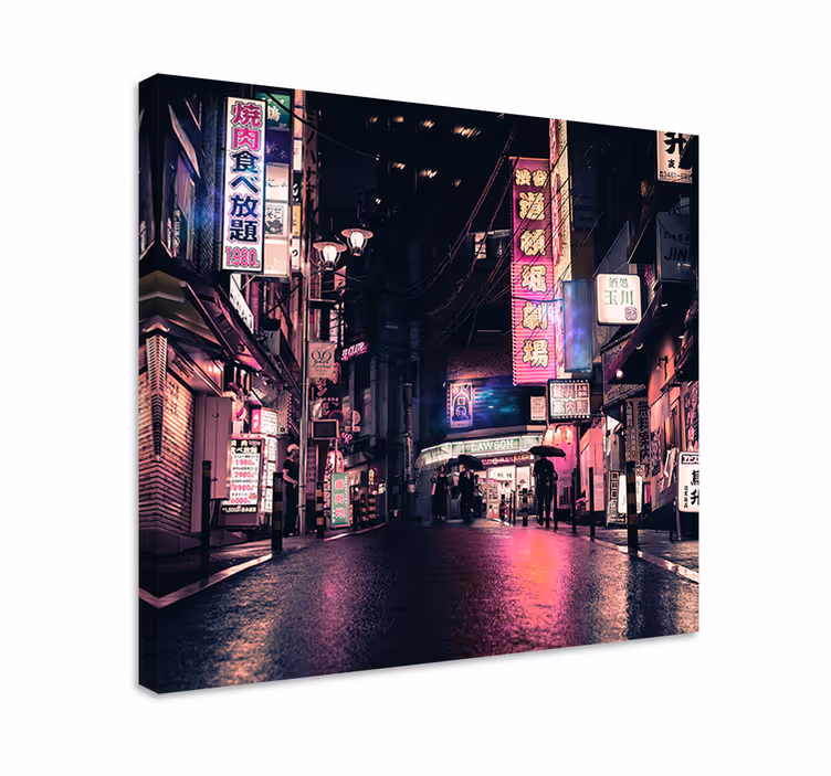 Obraz miasto ulice neonowego miasta - TenStickers