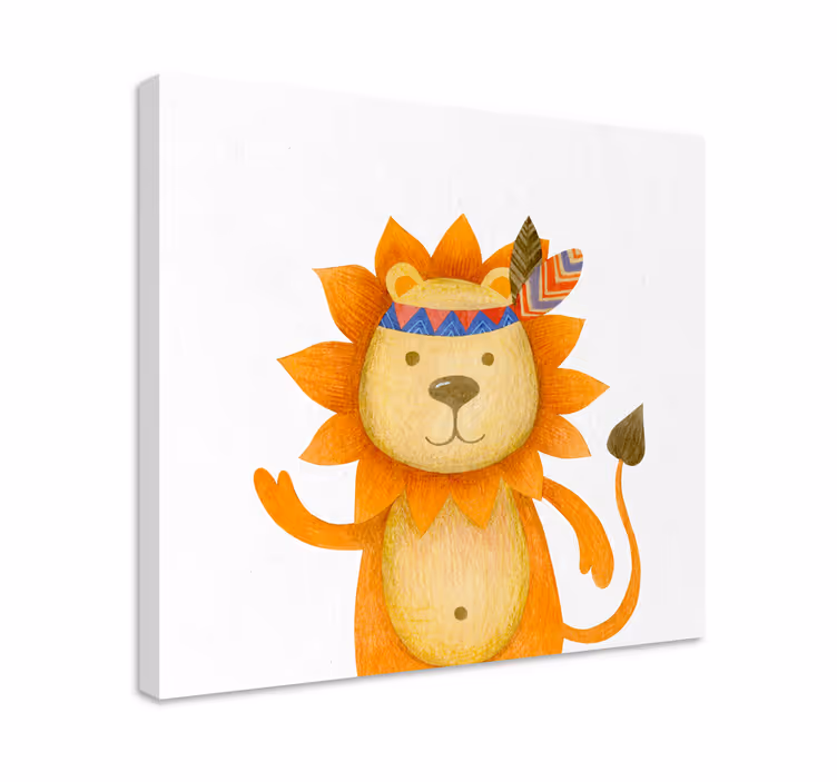 Obraz ze zwierzętami przyjazny lew - TenStickers