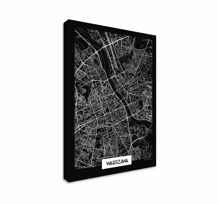 Obraz z miastem Mapa topograficzna warszawy - TenStickers