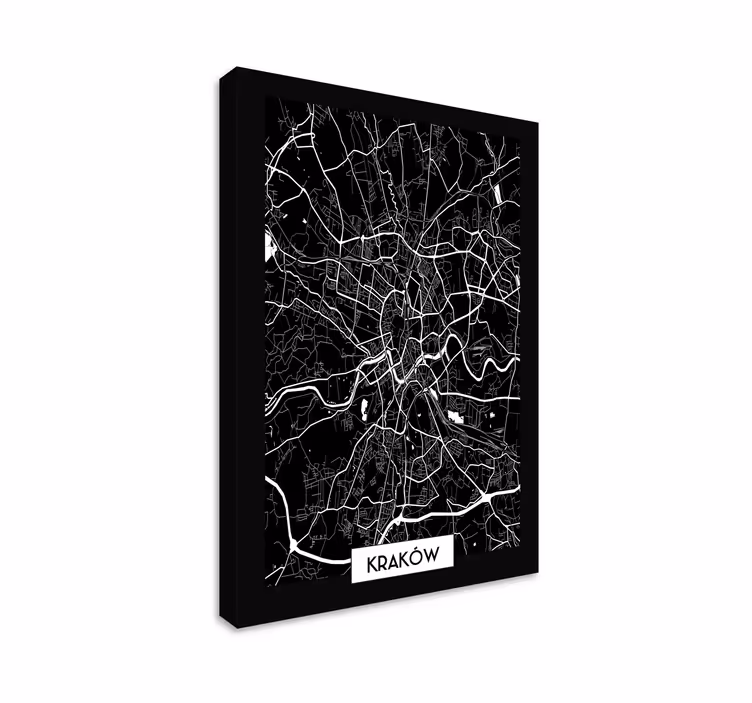 Obraz z miastem Mapa topograficzna krakowa - TenStickers