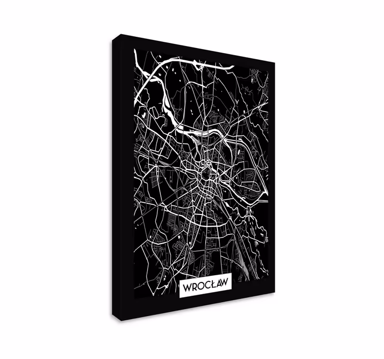 Obraz z miastem Mapa topograficzna wrocławia - TenStickers