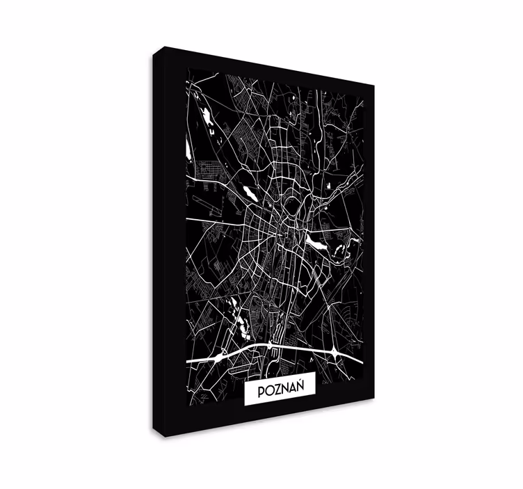 Obraz z miastem Mapa topograficzna poznania - TenStickers
