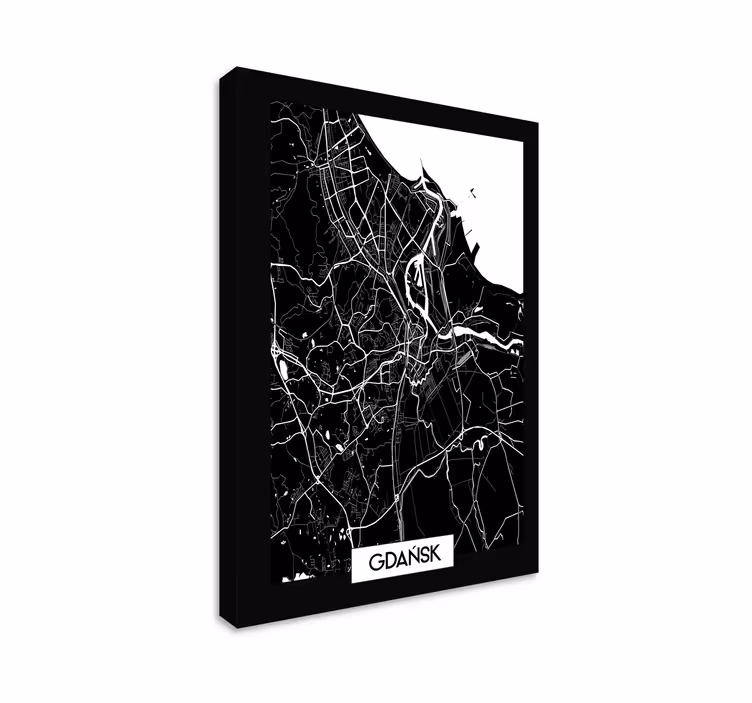 Obraz z miastem Mapa topograficzna gdańska - TenStickers