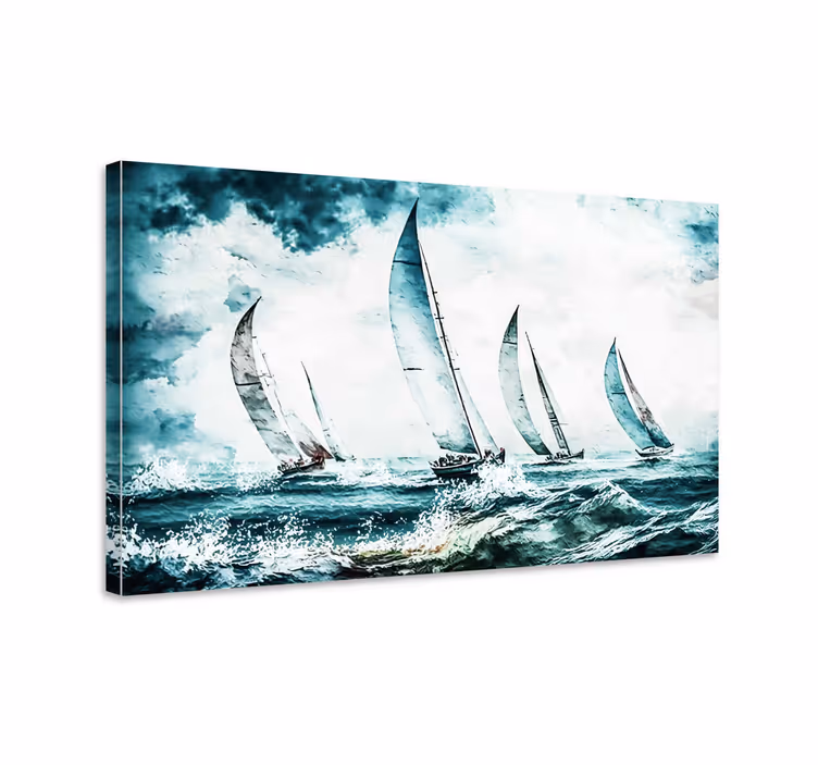 Obraz do jadalni pintura veleros w el mar - TenStickers