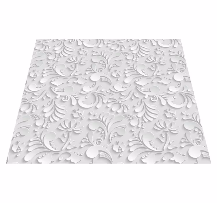 Biały dywan winylowy 3d kwiatowy wzór - TenStickers