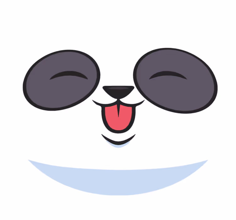 Biały dywan winylowy twarz pandy - TenStickers