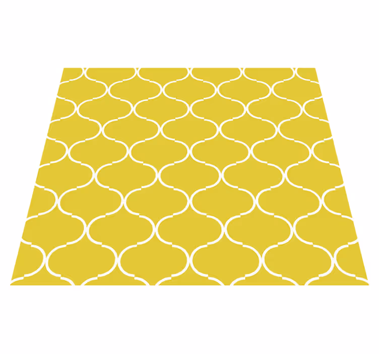 Żółty dywan winylowy geometryczny wzór linii - TenStickers