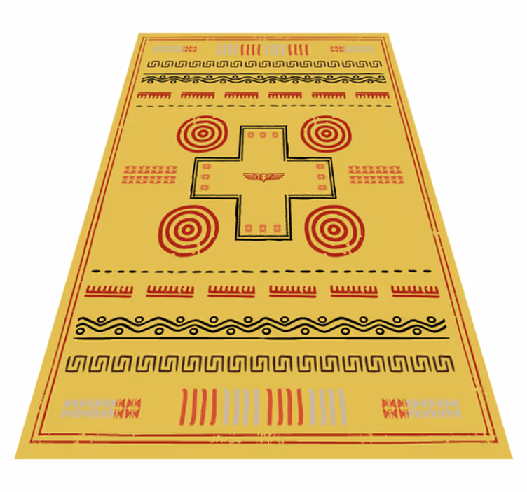 Żółty dywan winylowy projekt etniczny - TenStickers