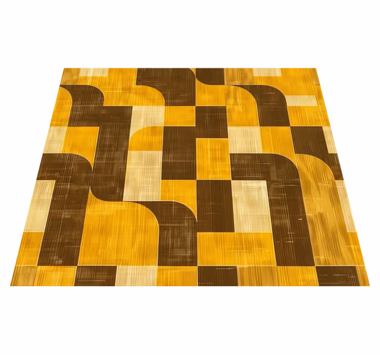 Żółty dywan winylowy styl art déco - TenStickers