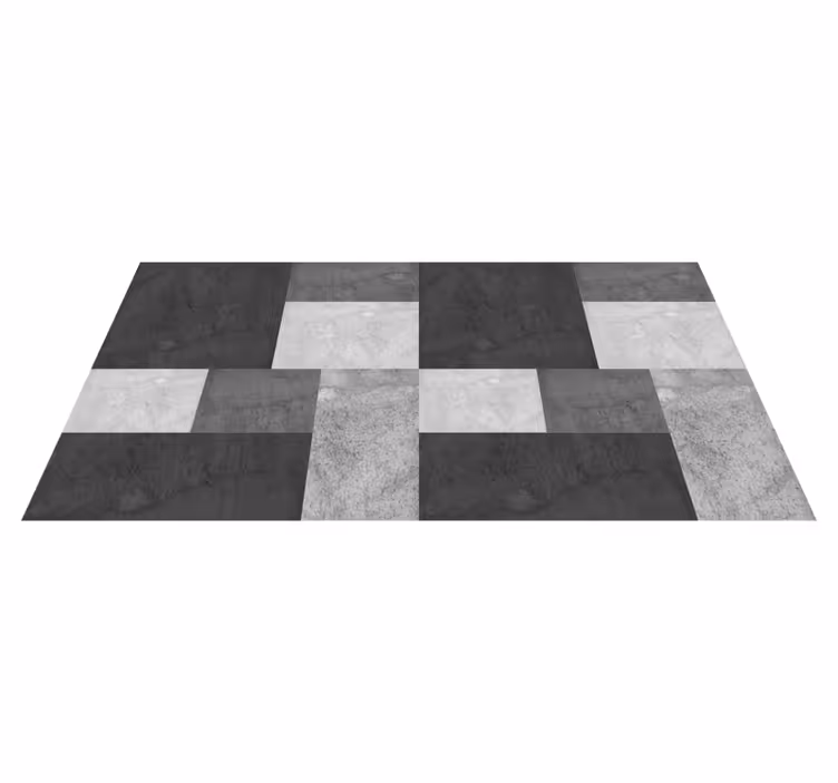 Czarny dywan winylowy nowoczesny design kwadratów - TenStickers