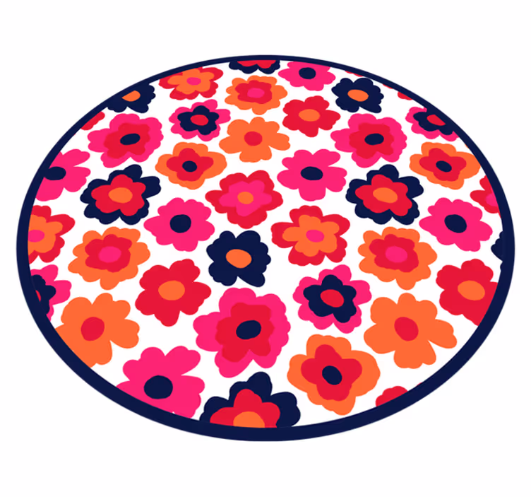Dywan winylowy w kwiaty i rośliny czerwony mak - TenStickers