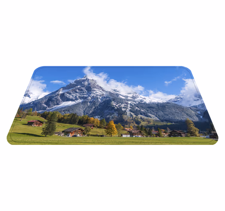 Dywan winylowy do łazienki widok na alpy - TenStickers