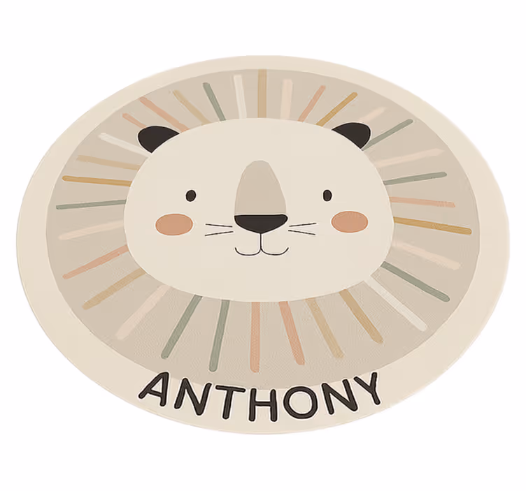Dziecięcy dywan winylowy niestandardowy beżowy lew - TenStickers