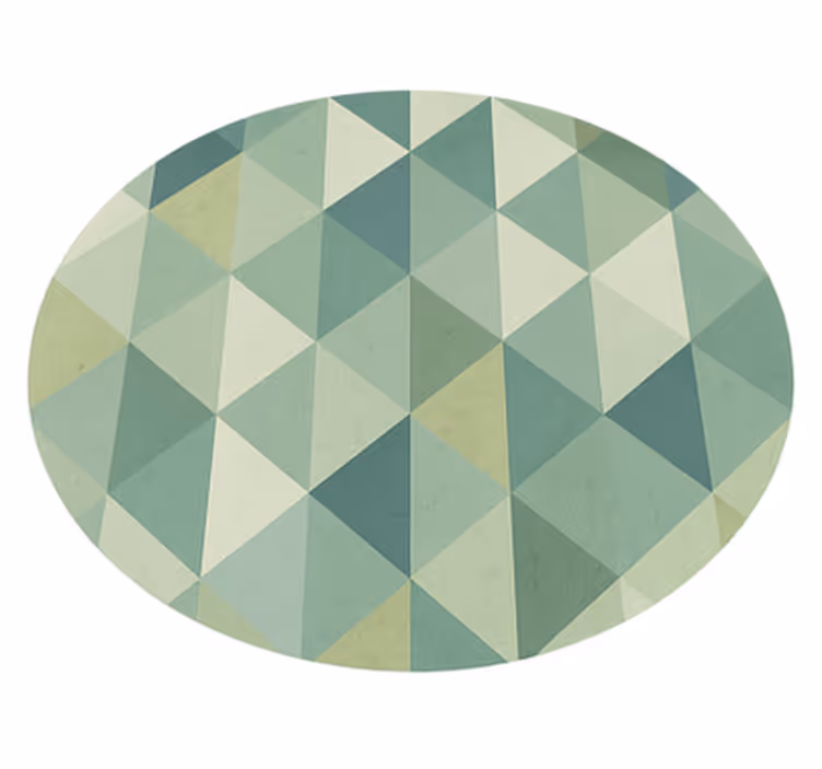 Zielony dywan winylowy projekt trójkątów geometrycznych - TenStickers