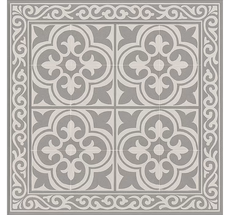 Kwadratowy dywan winylowy eleganckie szare płytki - TenStickers