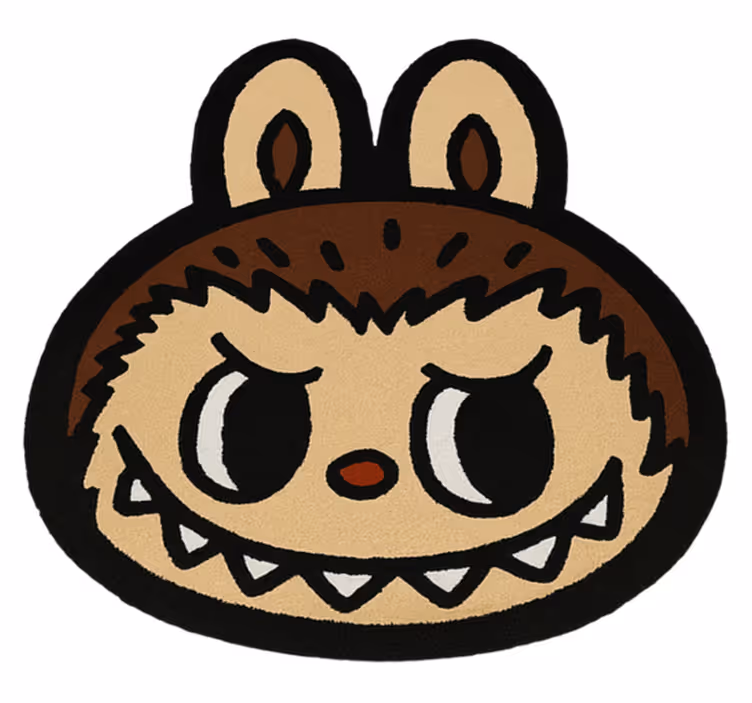 Dziecięcy dywan winylowy klasyczny brązowy labubu - TenStickers