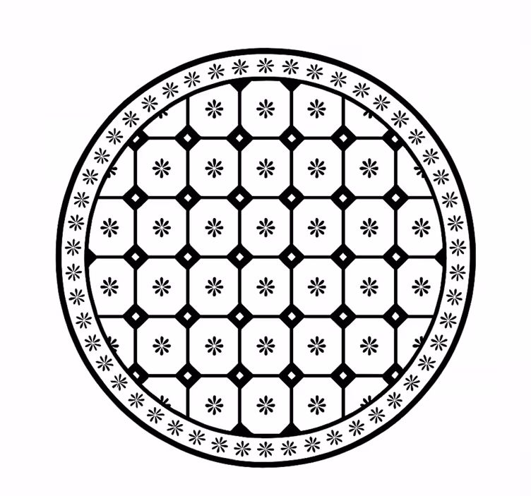 Dywan winylowy do jadalni czarno-biały wzór kafelków - TenStickers