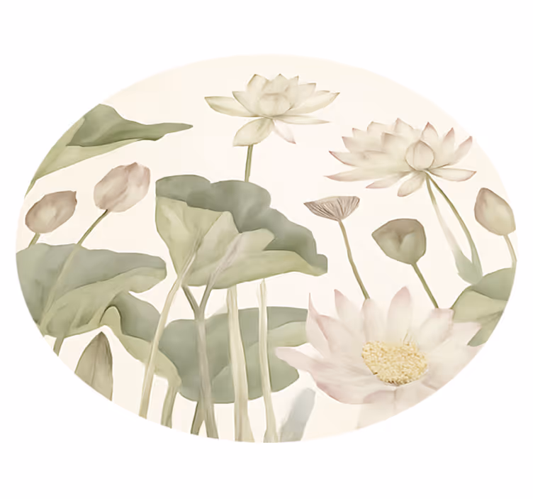 Dywan winylowy do jadalni wodniste kwiaty botaniczne - TenStickers