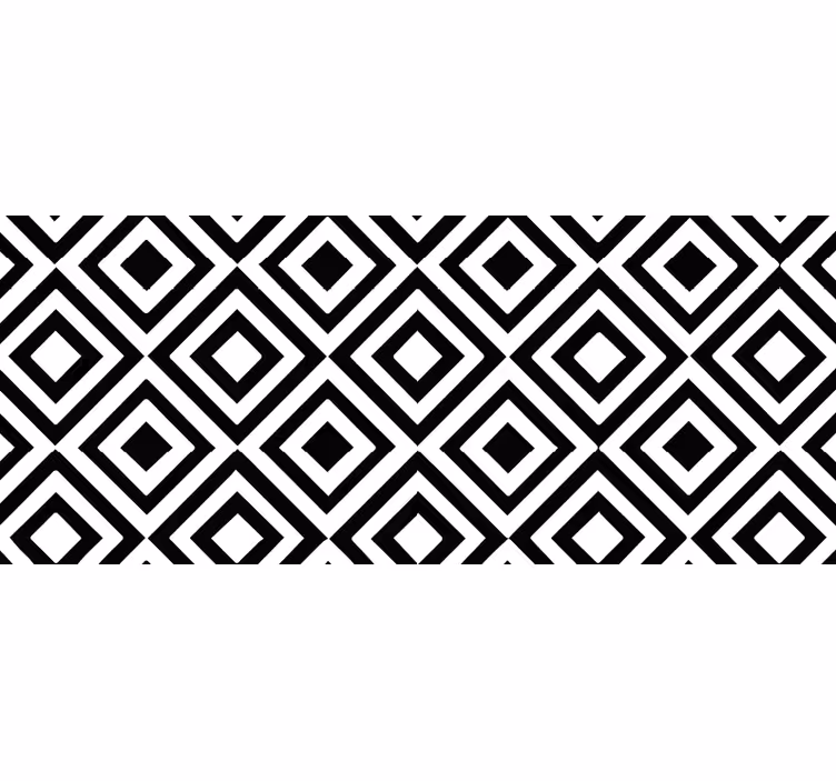 Dywan winylowy wzór geometryczny czarno-biały - TenStickers