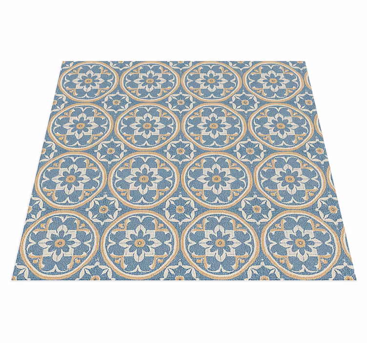 Dywan winylowy do salonu w stylu azulejo - TenStickers