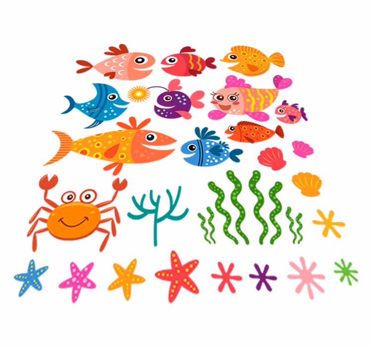 Dywan winylowy zwierzęta rybki dla dzieci - TenStickers