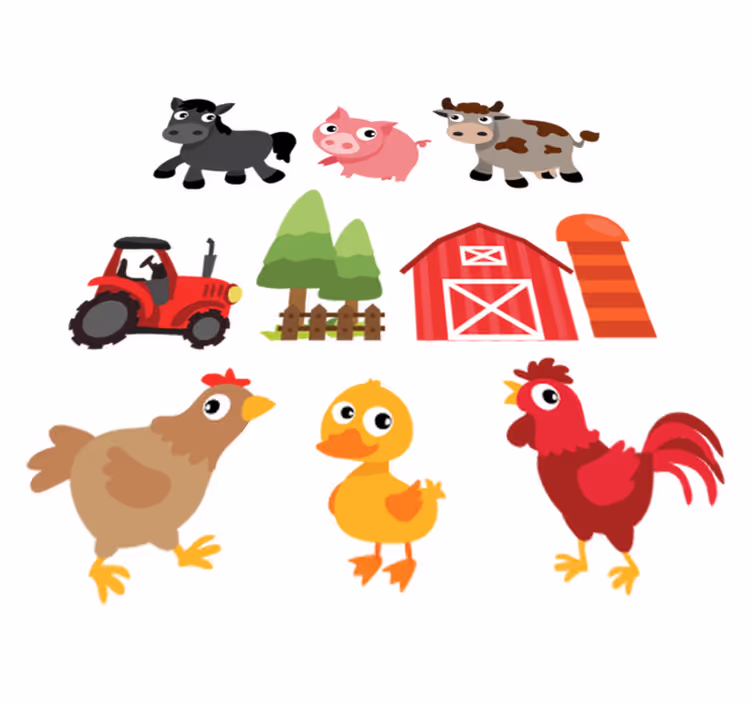 Dywan winylowy zwierzęta kolorowa farma - TenStickers