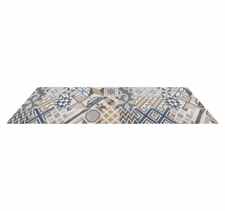 Dywan winylowy do kuchni eklektyczny patchwork geometryczny - TenStickers